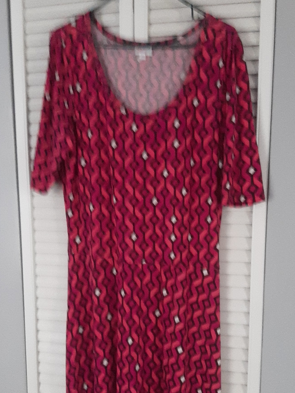 Women's Pink Patterned Scoop Neck Maxi Dress